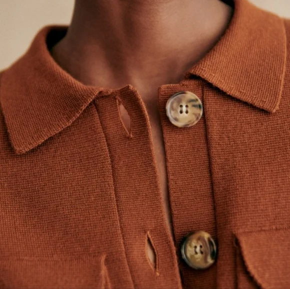 Sezane Betty Cardigan In Hazelnut - Picture 2 of 6
